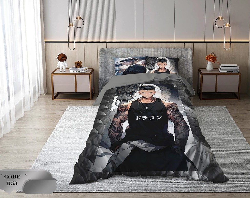 سرویس روتختی 2 نفره 6 تکه ابعاد 2.25 ×2.35 کشدار ضد حساسیت و عرق کد R53 | ست خواب و ست روتختی