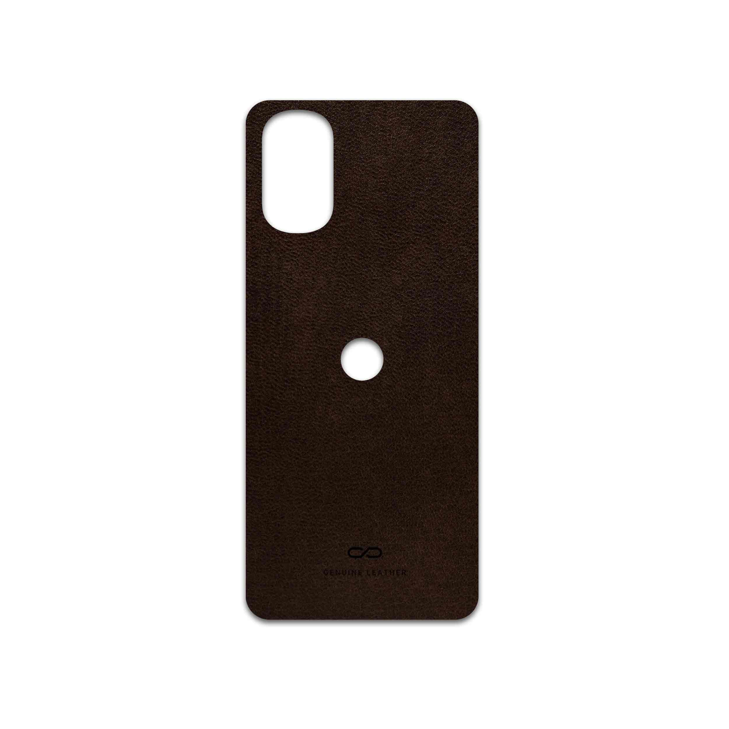 برچسب پوششی ماهوت مدل Dark-Brown-Leather مناسب برای گوشی موبایل موتورولا Moto G22