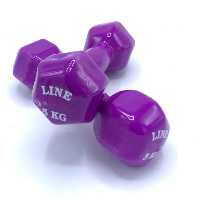 دمبل شش ضلعی لاين روکش دار 5 کیلوگرمی – 2 عددی