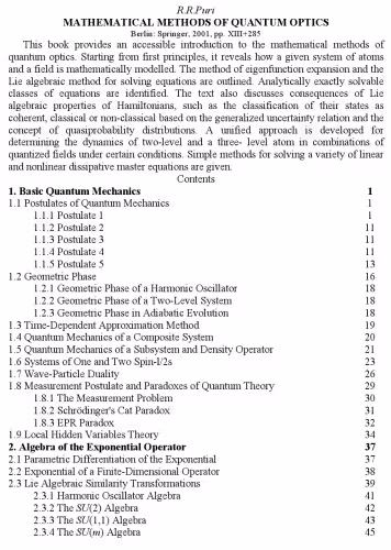 خرید و دانلود نسخه کامل کتاب Mathematical methods of quantum optics