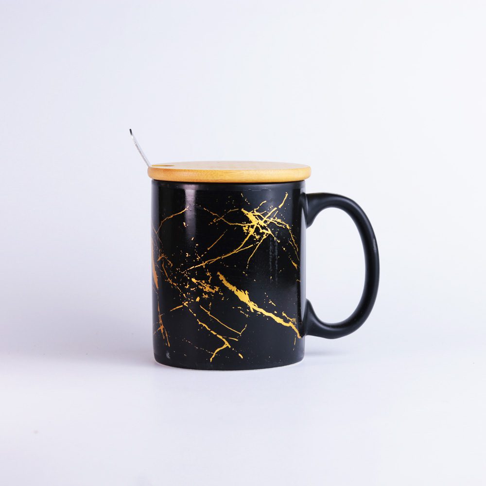 ماگ طرح رعد و برق درپوش دار کد 6731 مشکی