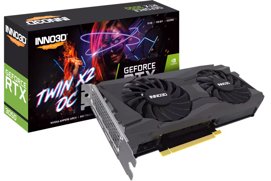 کارت گرافیک  اینو تری دی مدل GEFORCE RTX 3050 TWIN X2 OC حافظه 8 گیگابایت