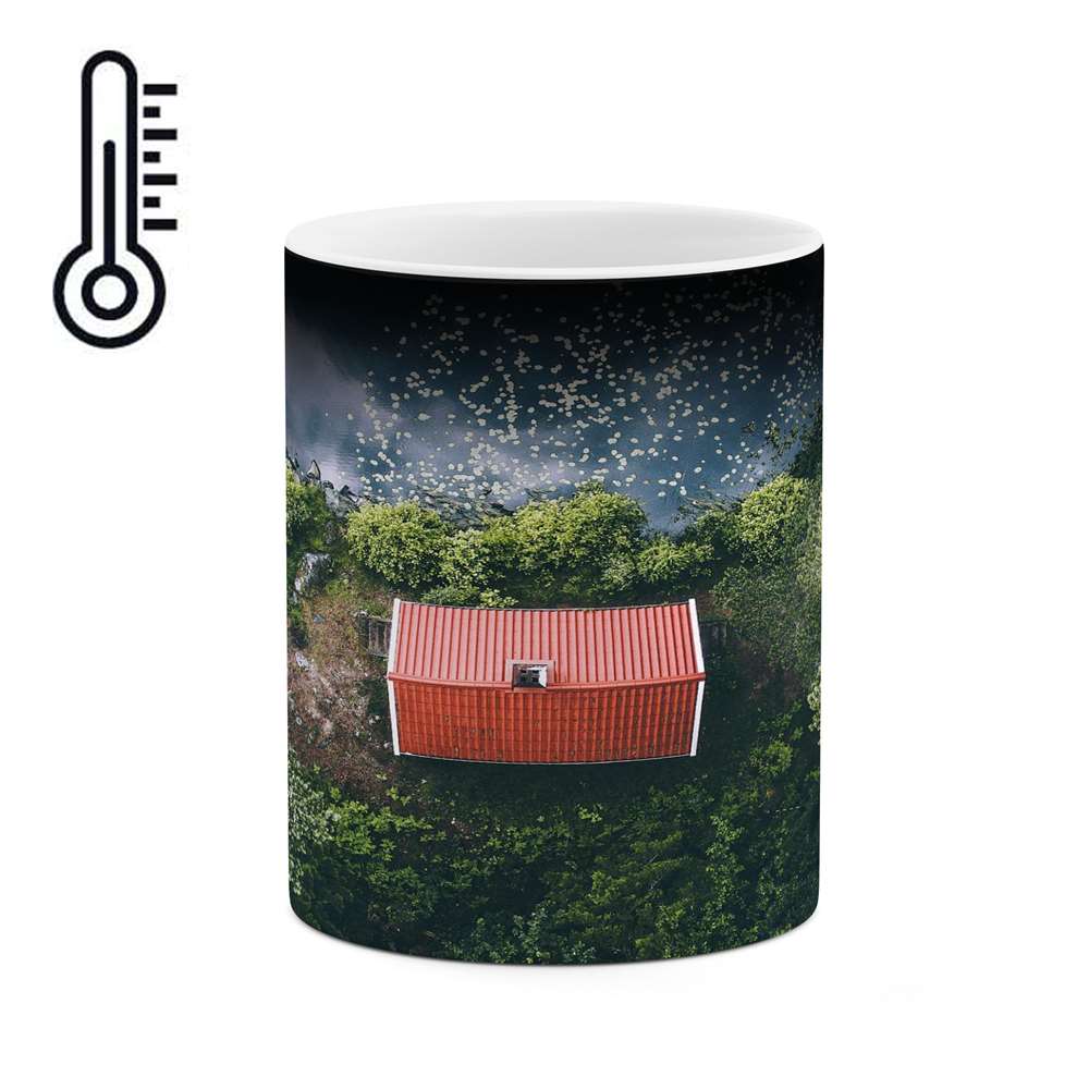 ماگ حرارتی کاکتی طرح خانه ساحلی مدل mgh16250