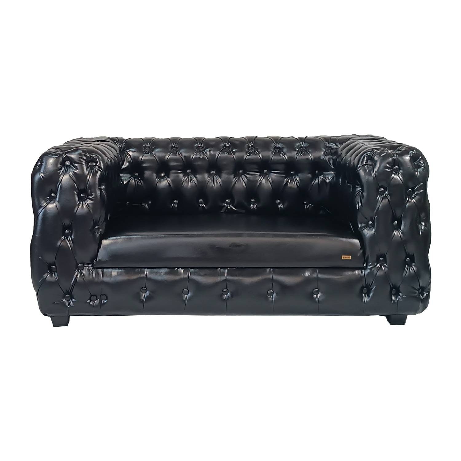 مبل اداری پارسین مدل چستر تمام لمسه مشکی دو نفره 