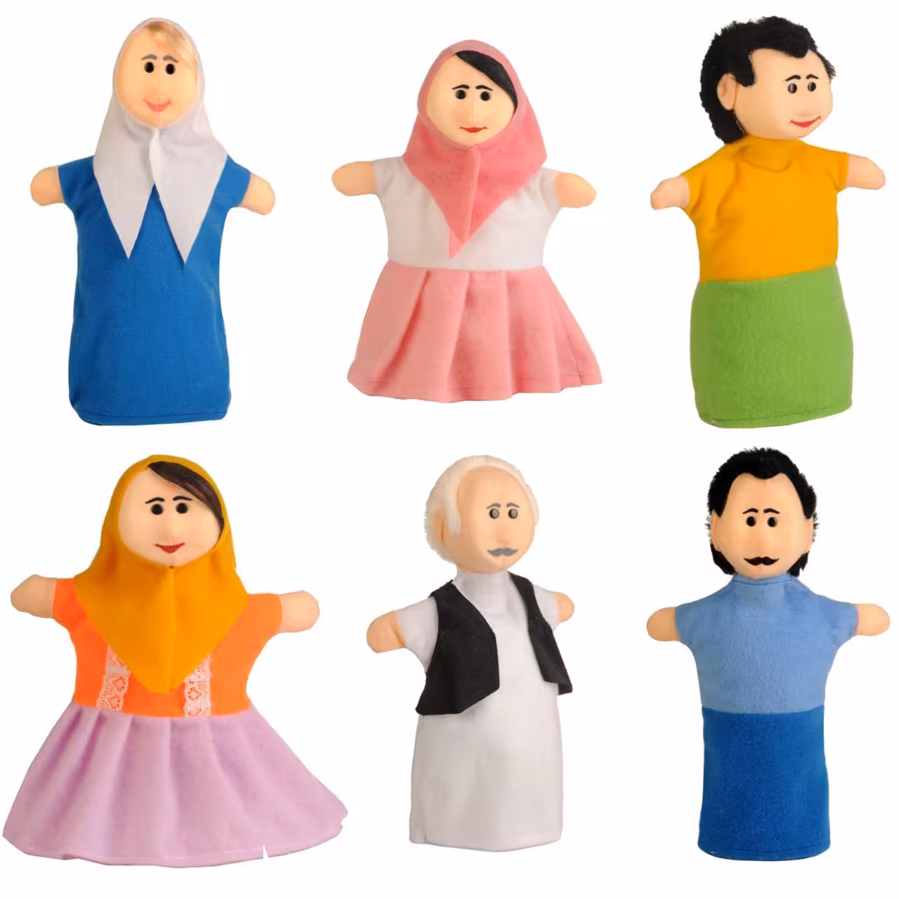 عروسک نمایشی شادی رویان مدل خانواده کد 3 مجموعه 6 عددی 