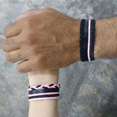 دستبند مدل چرمی مجموعه 2 عددی