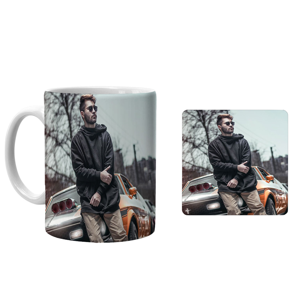 ماگ طرح علی یاسینی کد 1 به همراه زیرلیوانی