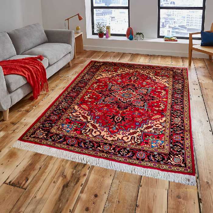 فرش دستباف شش متری طرح هریس تبریز مدل حریر HA