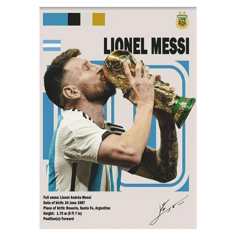 تابلو شاسی مدل لیونل مسی کد LM103 | دنیای قاب