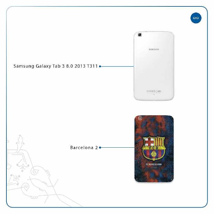 برچسب پوششی ماهوت مدل BARCELONA-2 مناسب برای تبلت سامسونگ Galaxy Tab 3 8.0 2013 T311