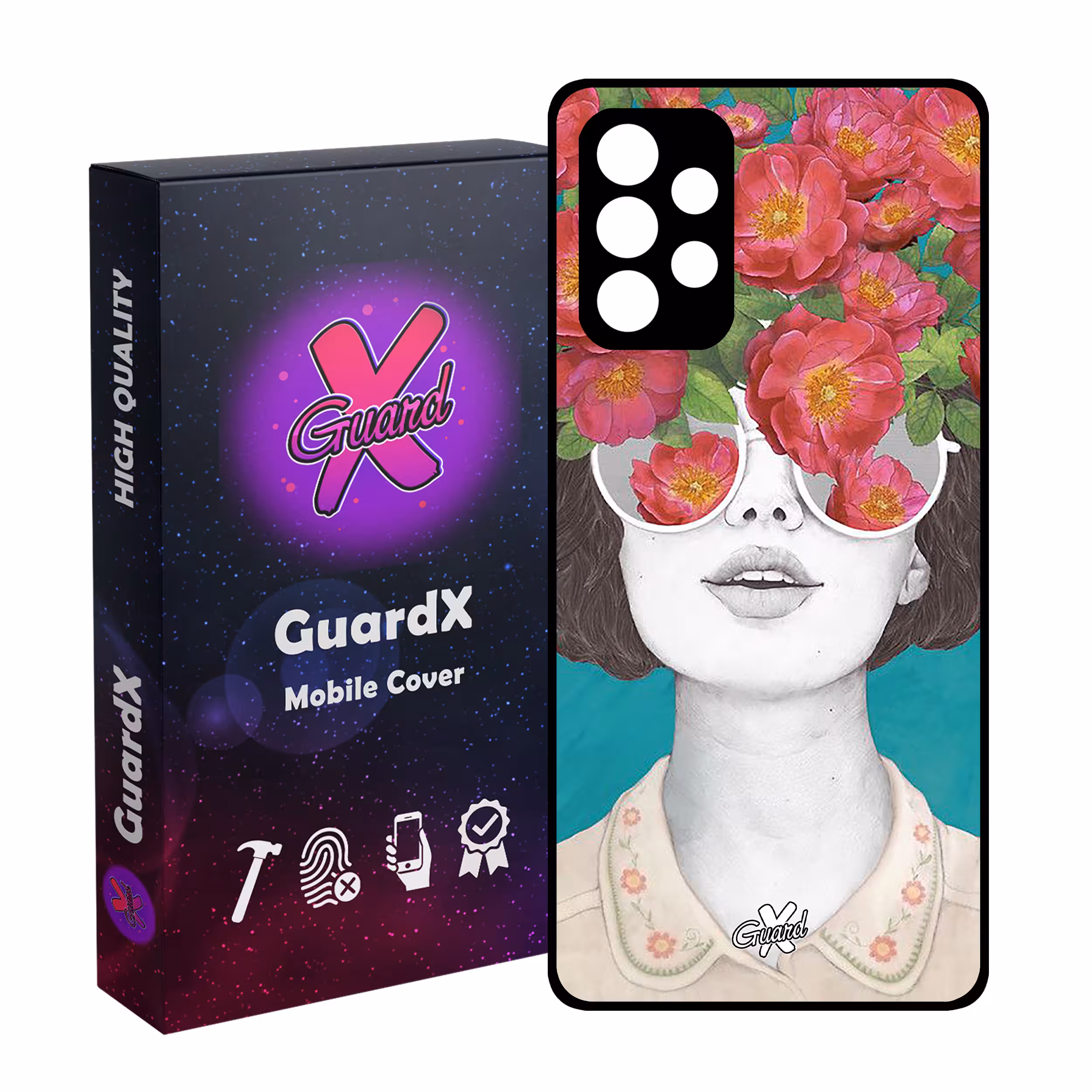 کاور گارد ایکس طرح Girl مدل Glass10148 مناسب برای گوشی موبایل سامسونگ Galaxy A52