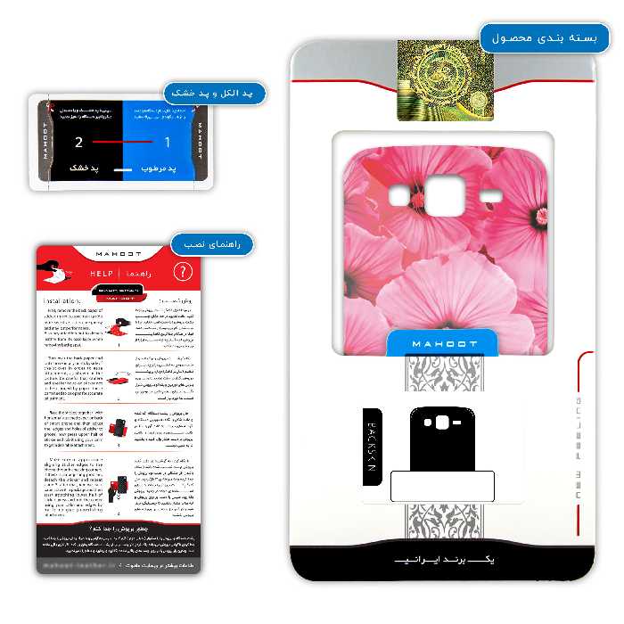 برچسب پوششی ماهوت مدل Pink-Flower مناسب برای گوشی موبایل سامسونگ Galaxy Grand 2