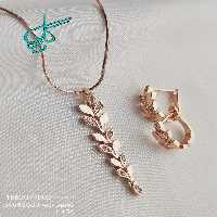 خرید نیم ست طرح خوشه گندم همراه با زنجیر مارک دریم کد 1715090 - ردگل