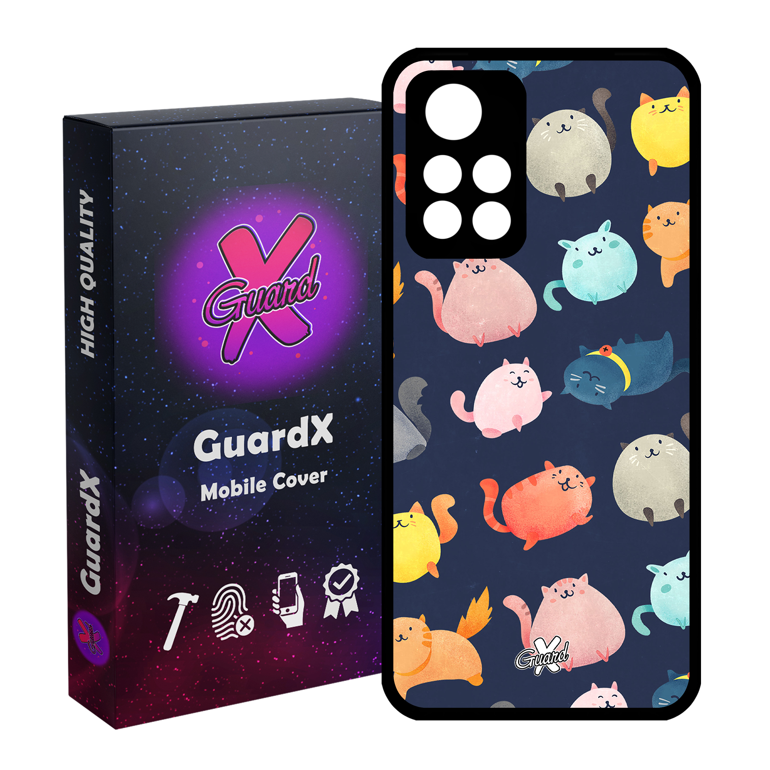 کاور گارد ایکس طرح Cats مدل Glass10173 مناسب برای گوشی موبایل شیائومی Poco M4 Pro 5G/Redmi Note 11T 5G/Redmi Note 11S 5G