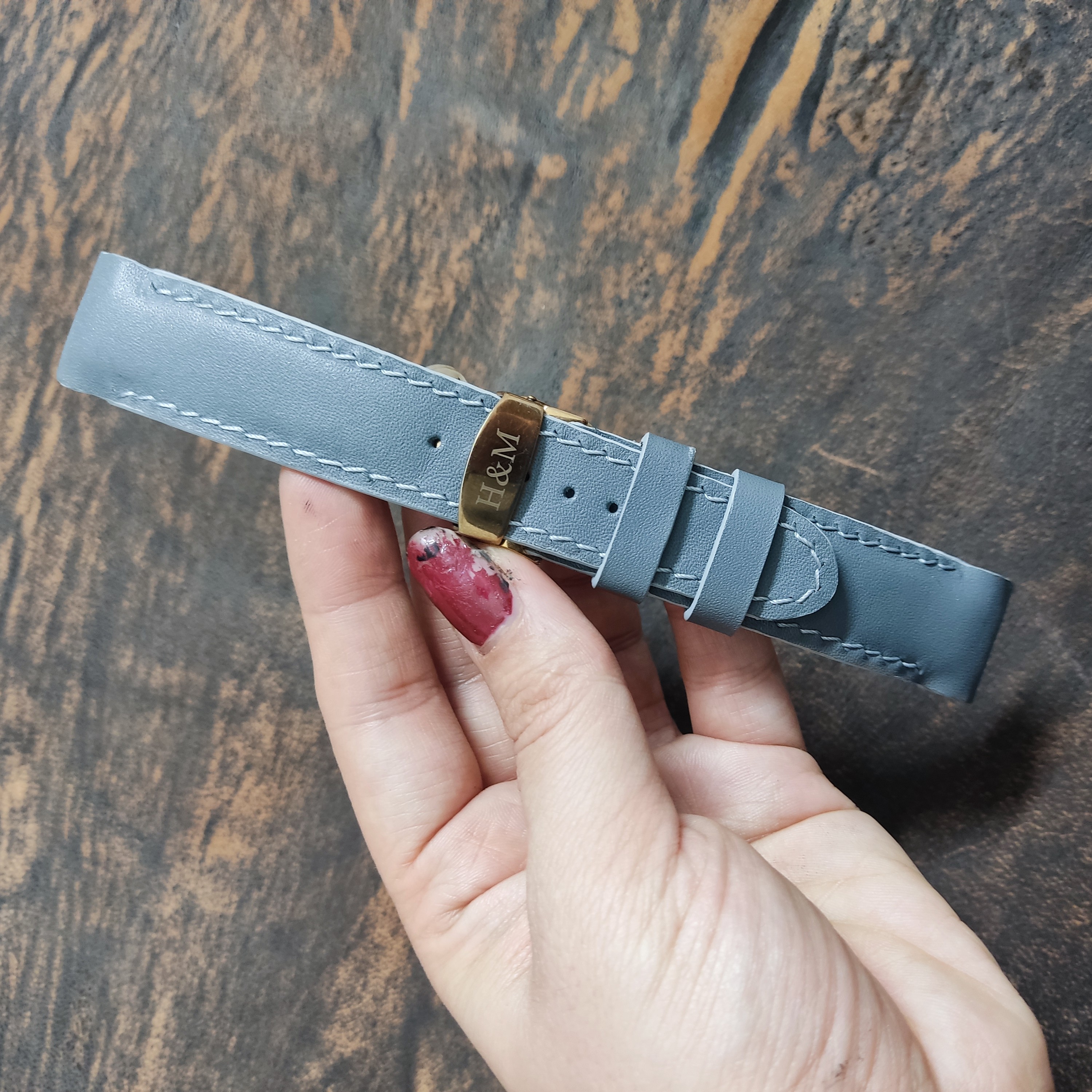 بند ساعت چرم طبیعی دستدوز با سگک 