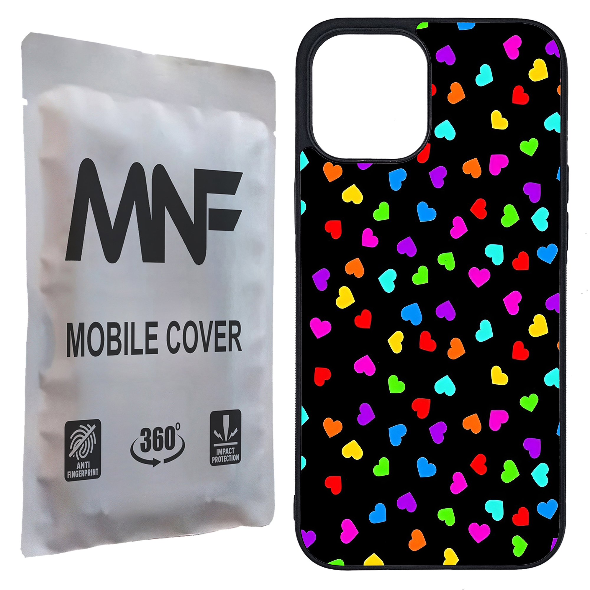 کاور ام ان اف طرح قلبی رنگارنگ کد P-007 مناسب برای گوشی موبایل اپل iPhone 12 Pro Max