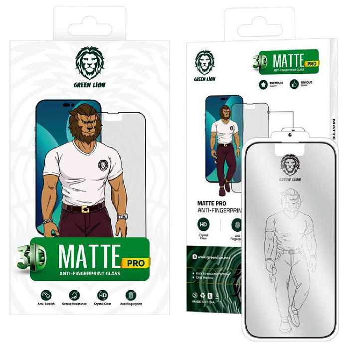 گلس مات ضد اثر انگشت گرین لاین 3D Matte Pro آیفون iPhone 14 Pro Max