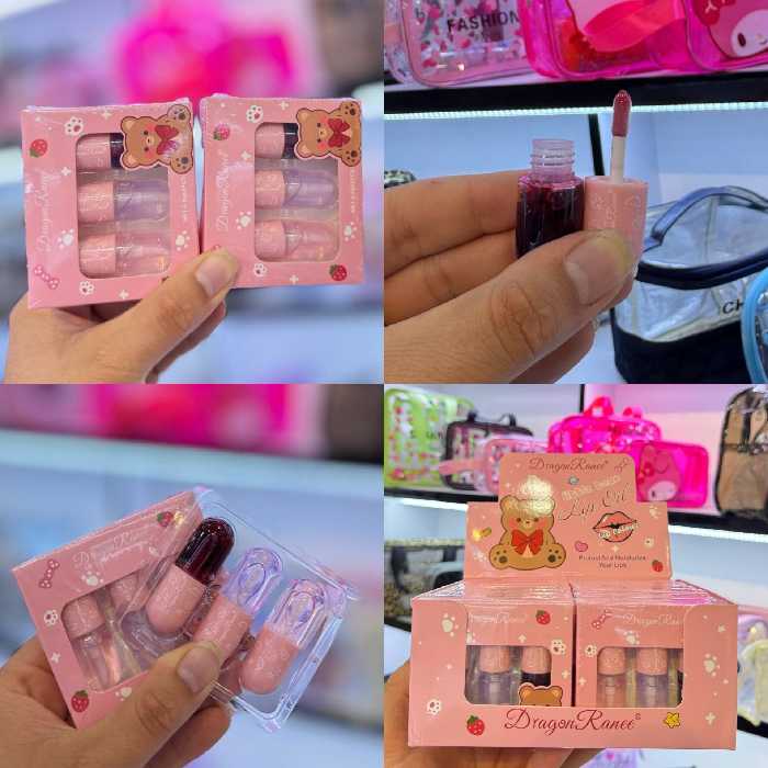 تینت لب دوکاره  ( تینت لب و برق لب )( 12 بسته 3تایی)  راشل گالری