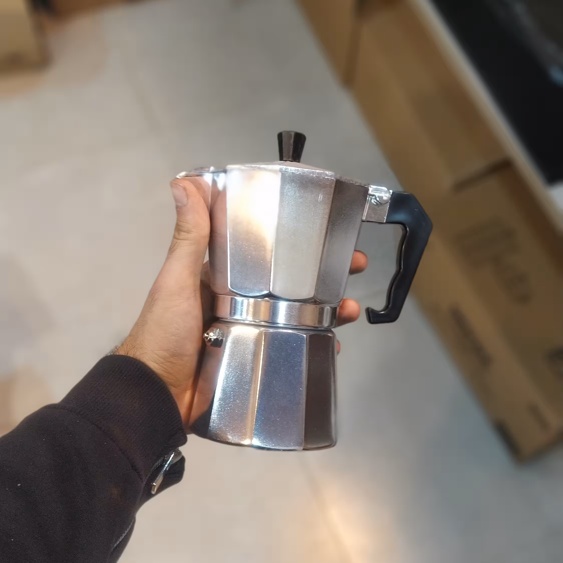 موکاپات ساده 6 نفره استیل سه تیکه به همراه پیمانه پلاستیکی 