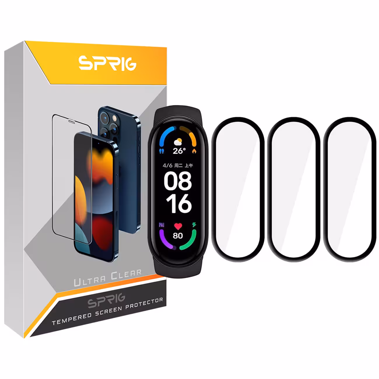 محافظ صفحه نمایش نانو اسپریگ مدل SPG مناسب برای ساعت هوشمند شیائومی Mi Band 6 بسته سه عددی