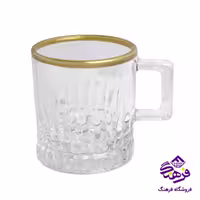 نیم لیوان جانا دسته دار زنگان لب طلا 8دک