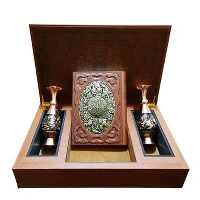 قرآن کریم (طرح مس برجسته همراه با دو گلدان)،(گلاسه،ترمو،پلاکدار برجسته،باجعبه)