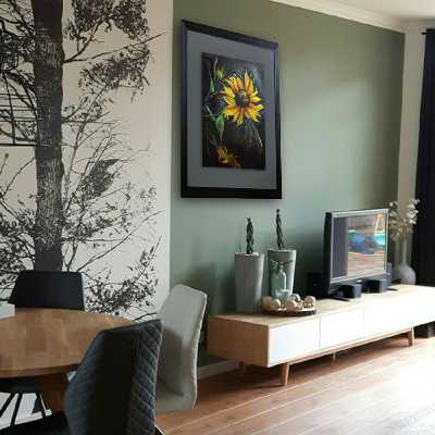 تابلو نقاشی پاستل مدل آفتابگردان های خاموش