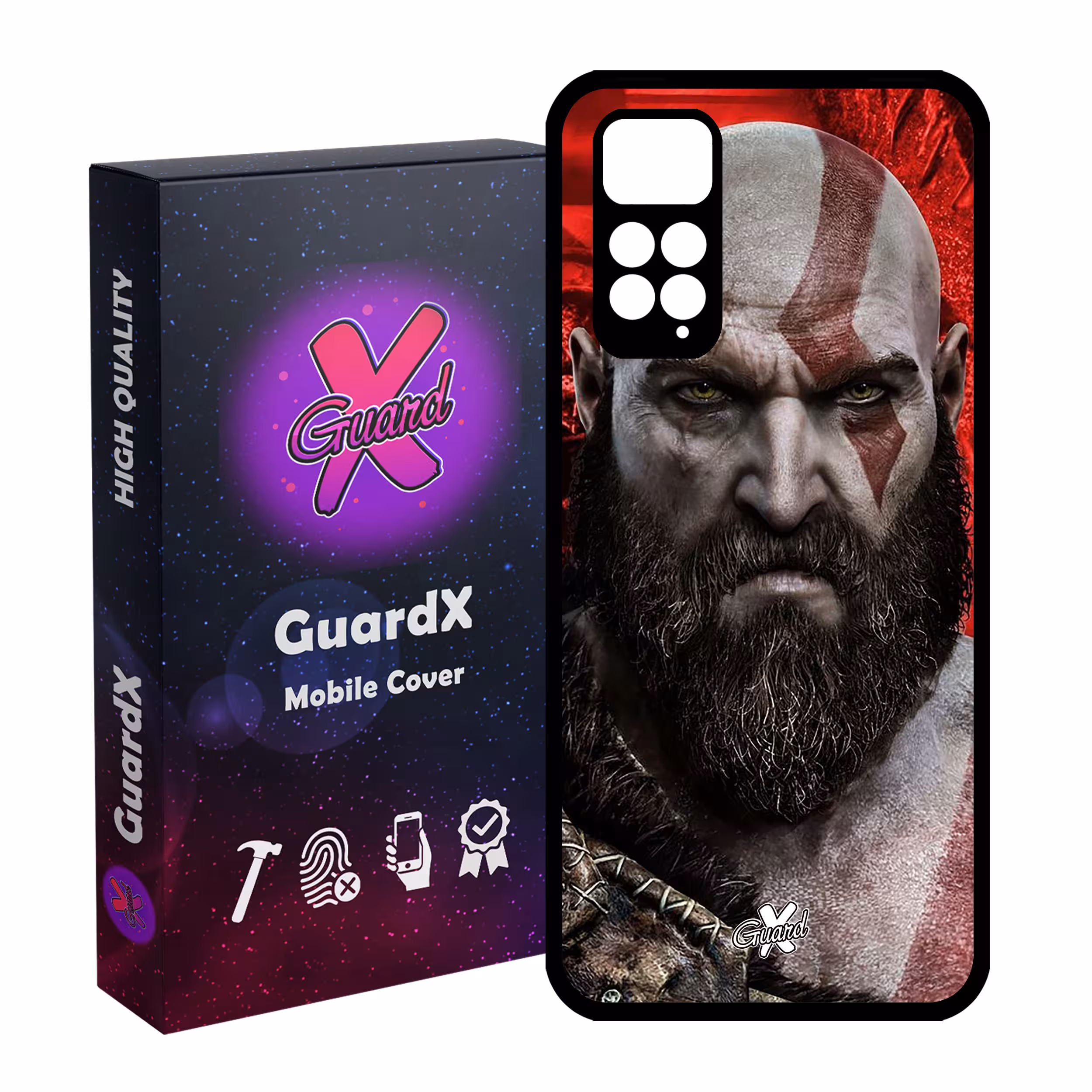 کاور گارد ایکس طرح God of War مدل Glass10035 مناسب برای گوشی موبایل شیائومی Redmi Note 11S/ Note 11 4G