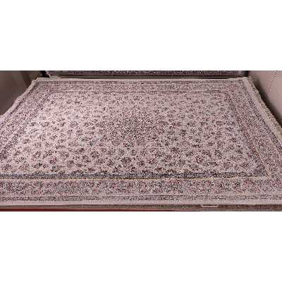 فرش ماشینی زمرد مشهد مدل 55001 زمینه کرم