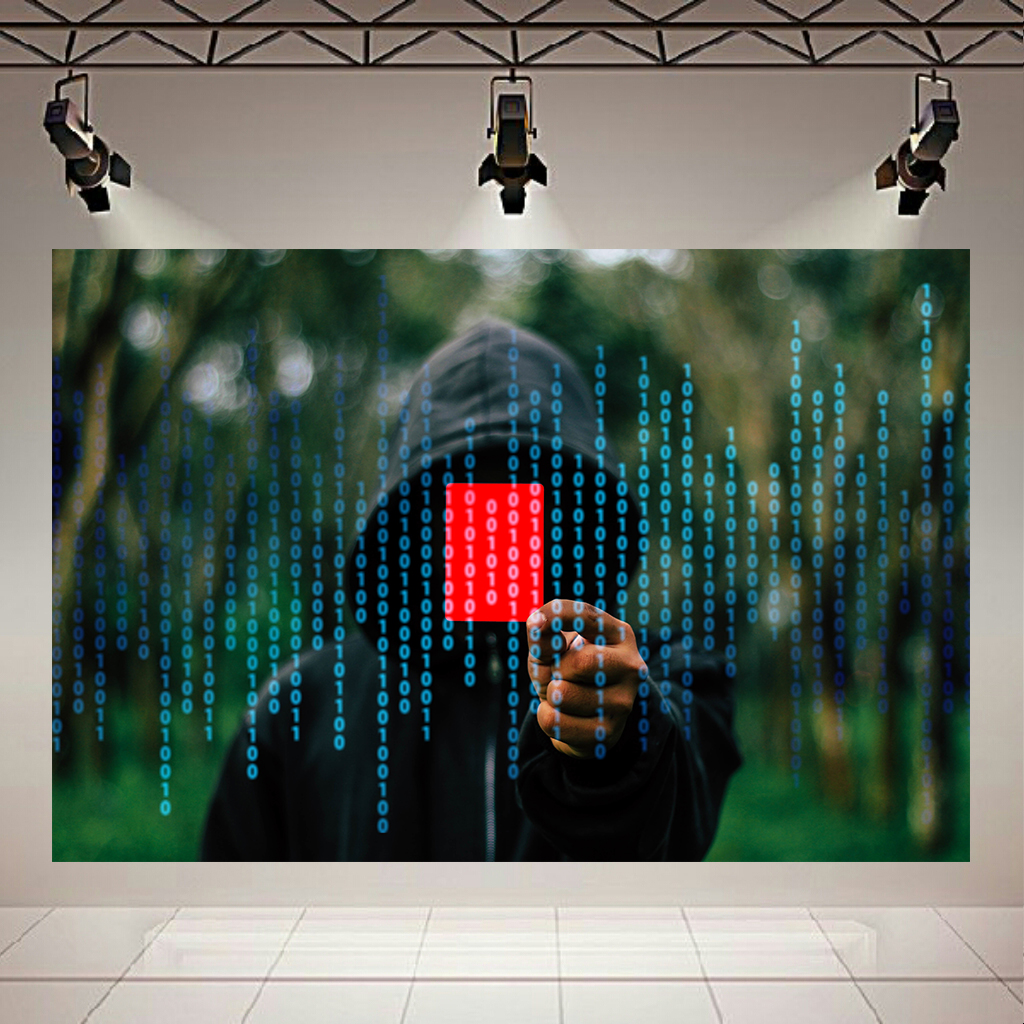 تابلو بوم طرح هکر مدل Card &amp; Binary Code کد AR2968