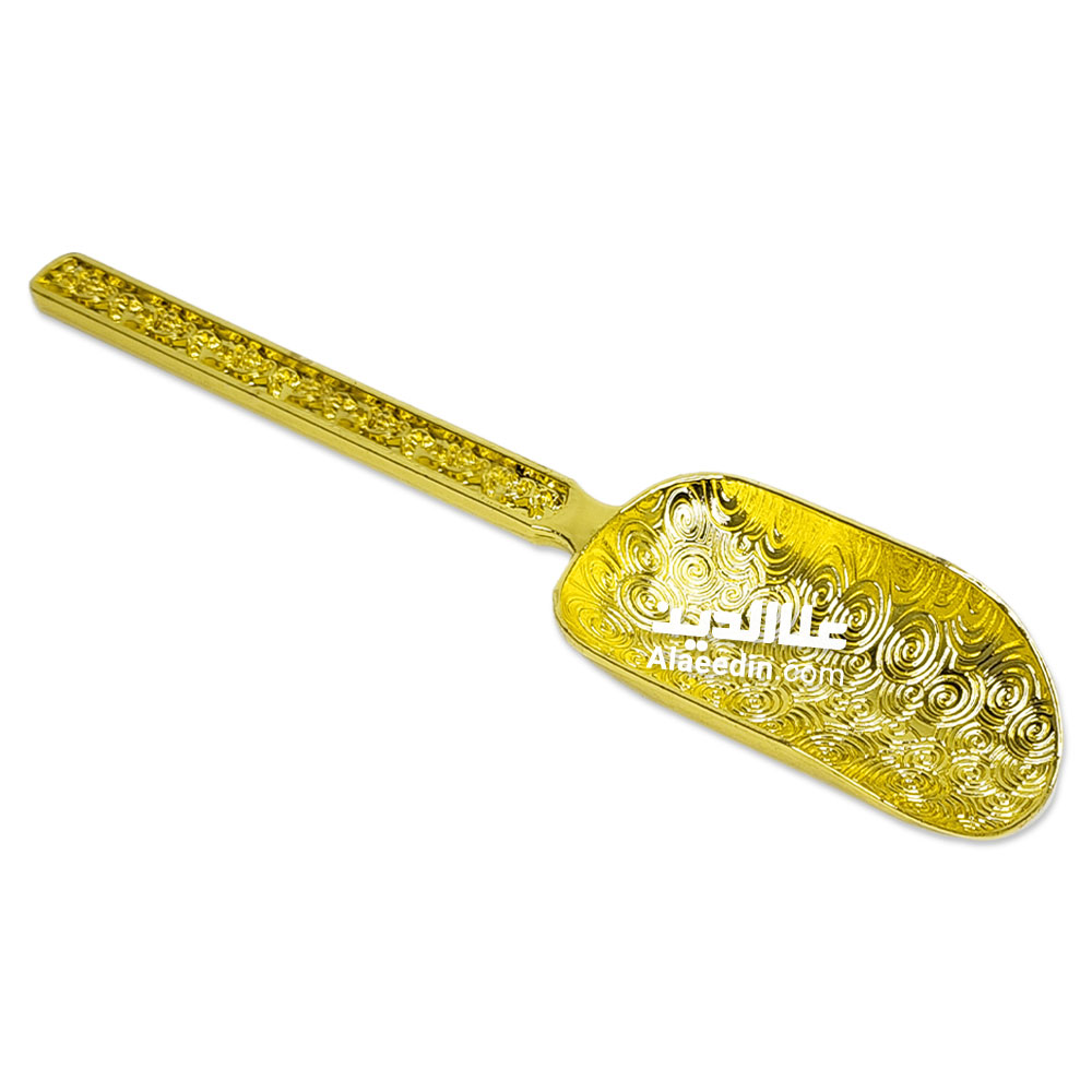 قاشق ادویه طلایی نگین دار سرتاس قهوه و چای طلایی وینتیج