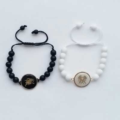 دستبند مدل ماه تولد خرداد و مرداد F38 مجموعه 2 عددی