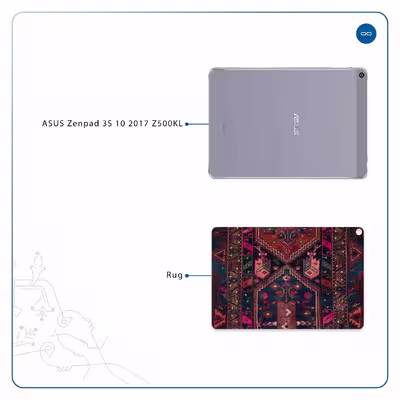 برچسب پوششی ماهوت مدل Rug مناسب برای تبلت ایسوس Zenpad 3S 10 2017 Z500KL