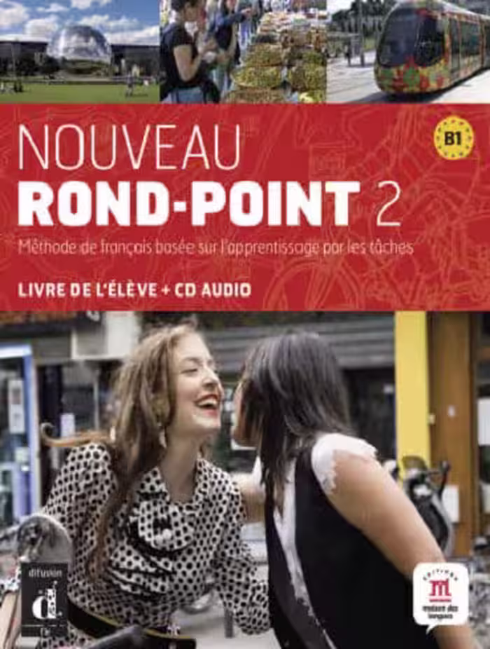 کتاب فرانسه Nouveau Rond-Point B1 – Livre de leleve   CD audio (رنگی)