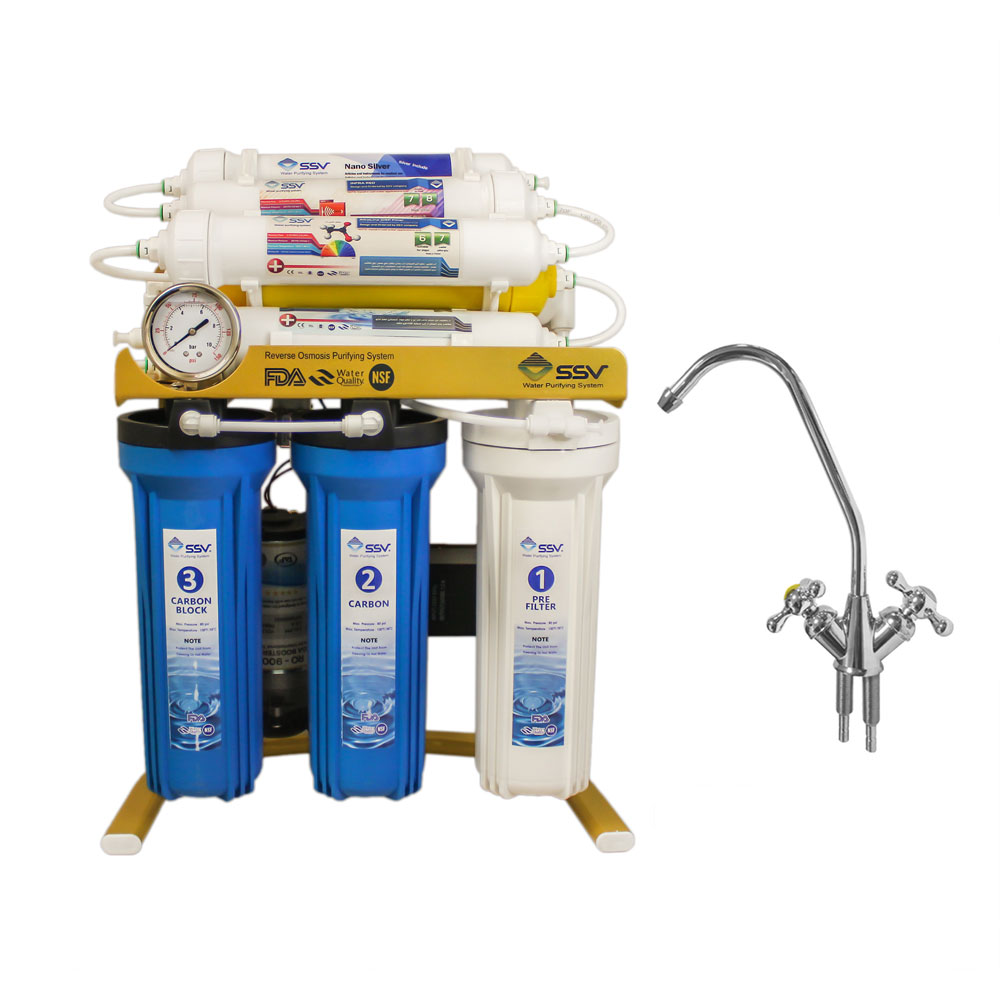 دستگاه تصفیه کننده آب اس اس وی مدل GoldenBlue 2W X1050 به همراه شیر تصفیه آب