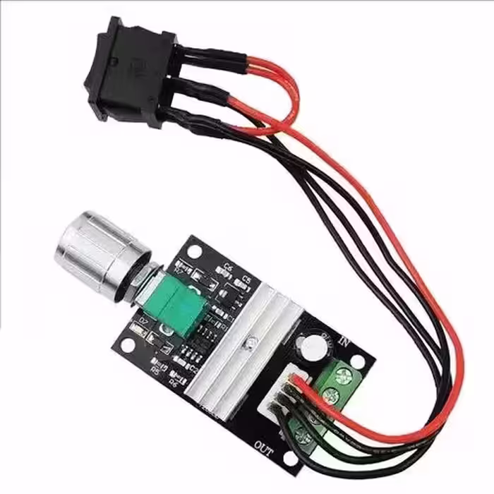 ماژول کنترل دور موتورDC – PWM – 3A با ولتاژ 6V الی 28V (همراه کلید کنترل چپ گرد – راست گرد)