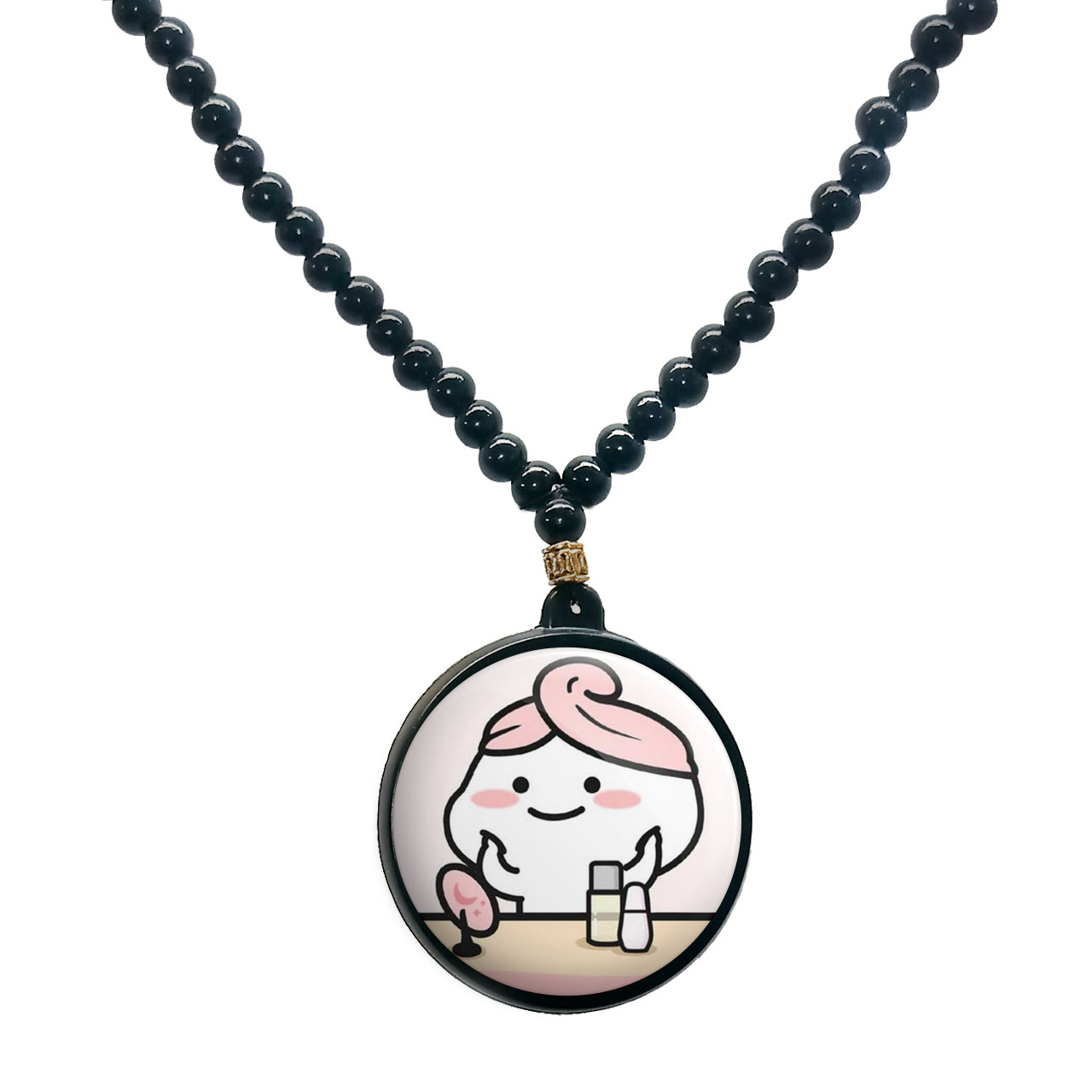 گردنبند پرمانه طرح استیکر کد pmd.7368 مدل دو طرفه