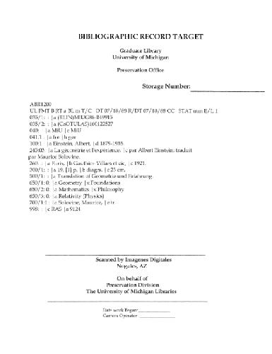 خرید و دانلود نسخه کامل کتاب La geometrie et l'experience