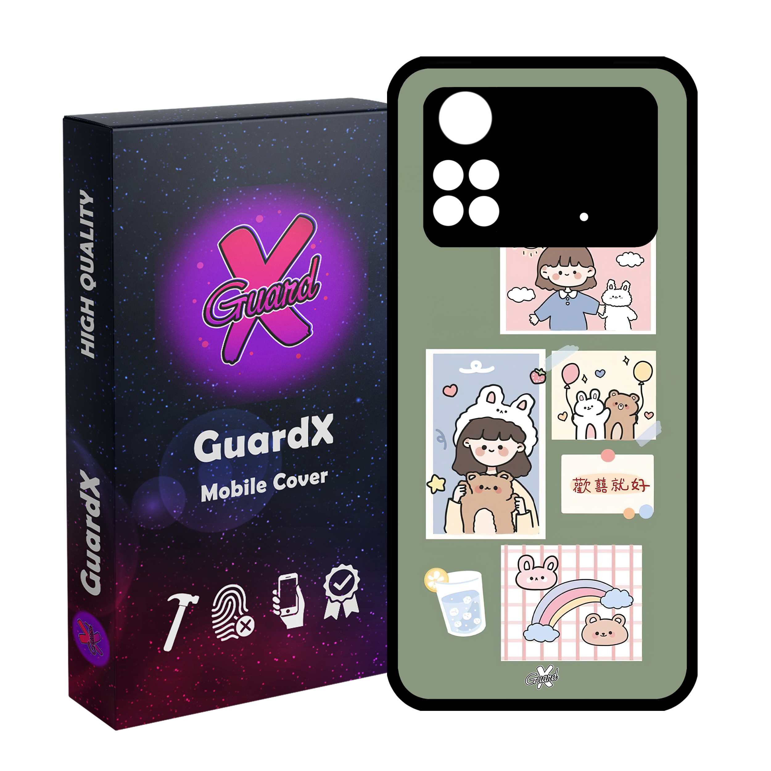 کاور گارد ایکس طرح Girl مدل Glass10514 مناسب برای گوشی موبایل شیائومی Poco M4 Pro 4G