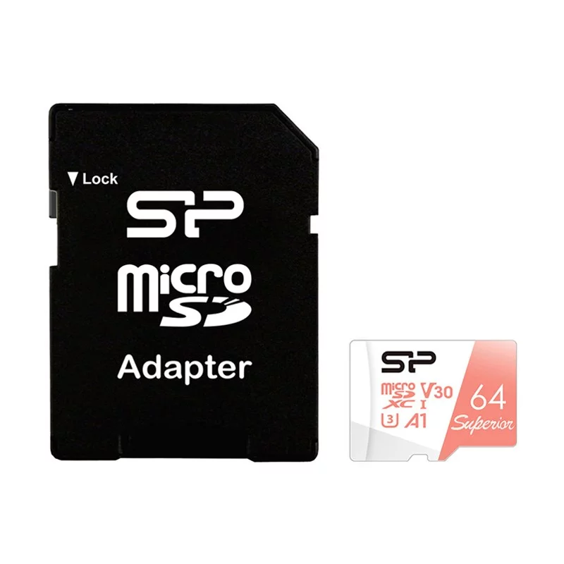 کارت حافظه MicroSDXC سیلیکون پاور مدل Superior کلاس 10 استاندارد U3 با سرعت 100mb ظرفیت 64 گیگابایت