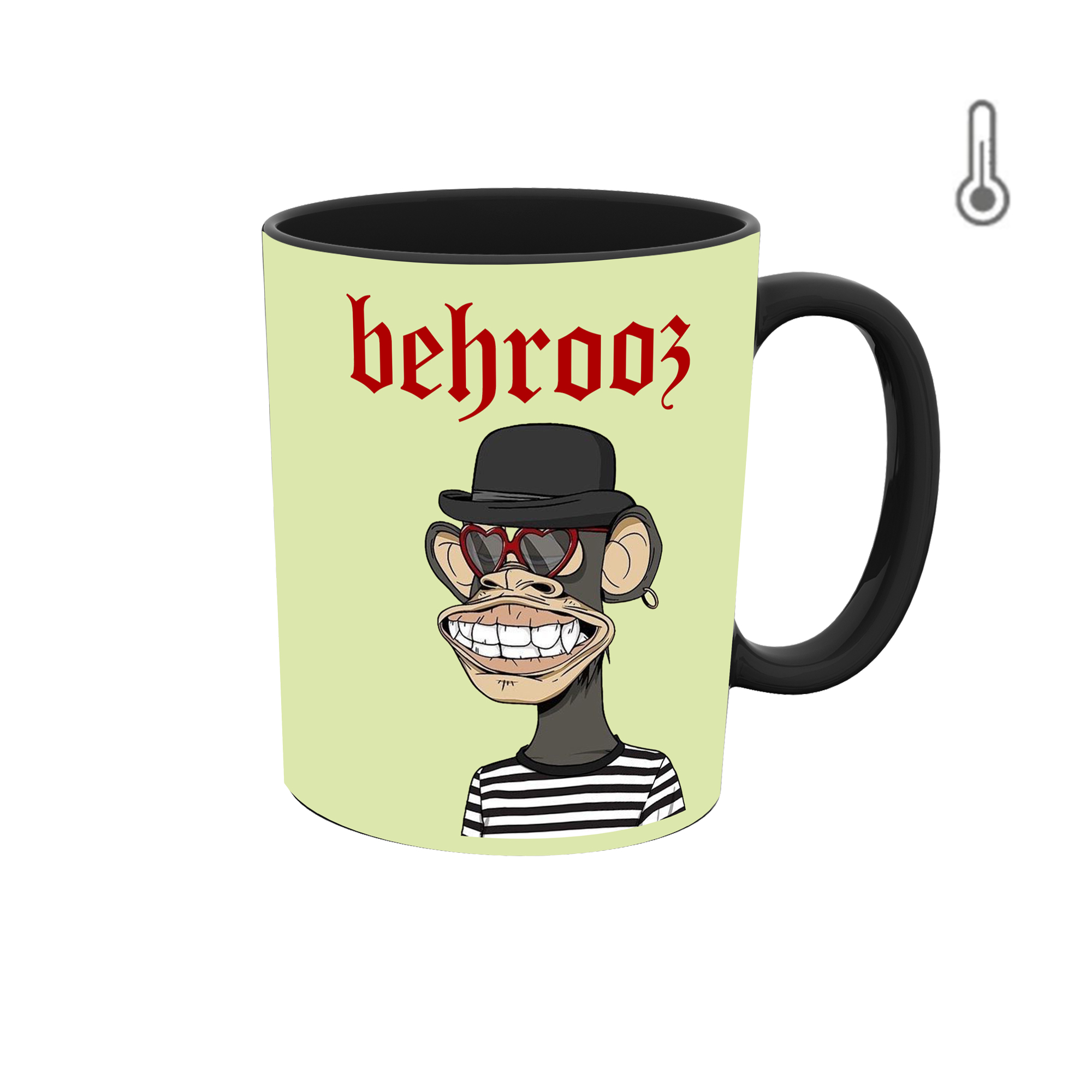 ماگ حرارتی طرح اسم بهروز  مدل میمون nft 