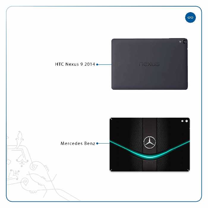 برچسب پوششی ماهوت مدل Mercedes-Benz مناسب برای تبلت اچ تی سی Nexus 9 2014