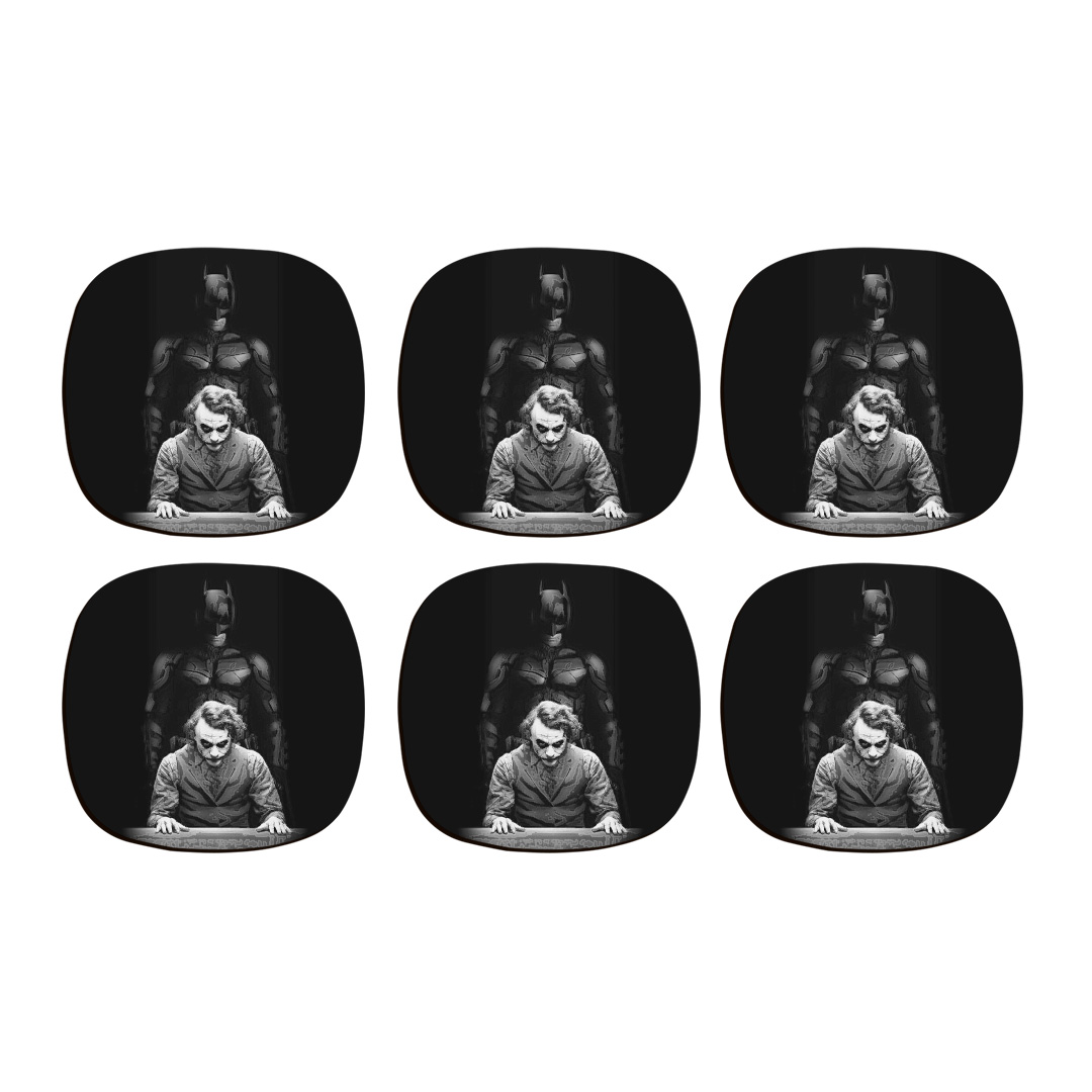 زیر لیوانی ترمه طراحان ایده مدل بتمن و جوکر کد cfp1349 بسته شش عددی