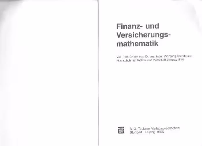 خرید و دانلود نسخه کامل کتاب Finanz- und Versicherungs-mathematik