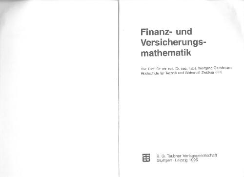 خرید و دانلود نسخه کامل کتاب Finanz- und Versicherungs-mathematik