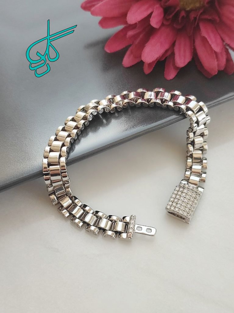 خرید دستبند زنانه جدید و شیک مارک ژوپینگ نگین دار رنگ ثابت کیفیت عالی ضد حساسیت آبکاری شده دارای رنگبندی کد 1216810 - ردگل