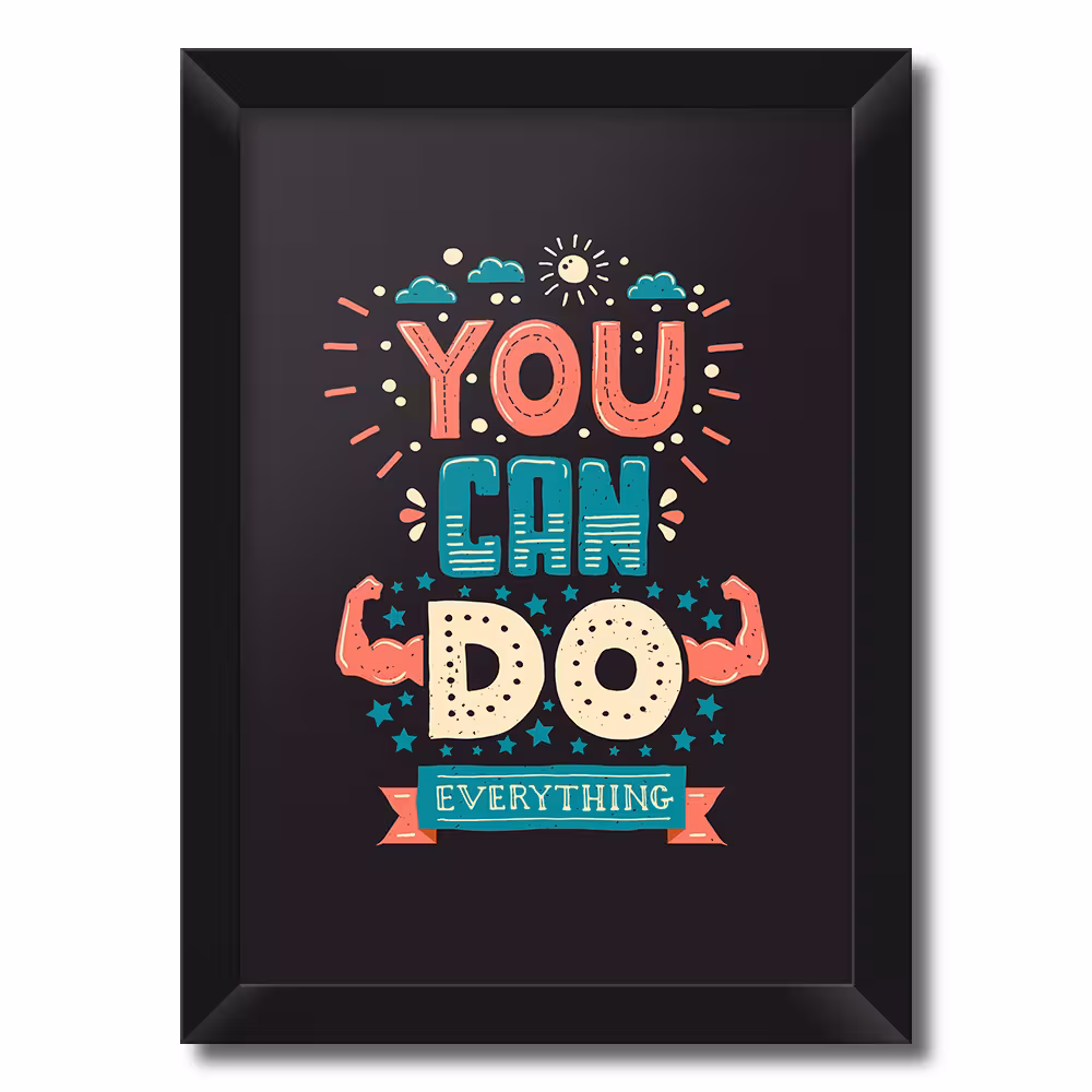 تابلو فنچ آرت طرح You Can Do کد QT102 F-CO