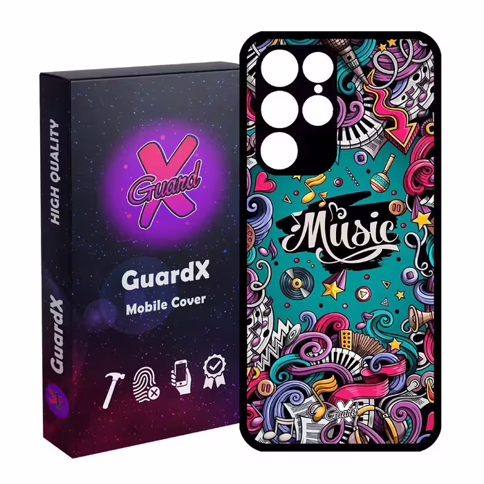 کاور گارد ایکس طرح Music مدل Glass10025 مناسب برای گوشی موبایل سامسونگ Galaxy S22 Ultra