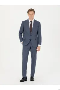 کت وشلوار آبی مردانه NAVY SLIM FIT اورجینال کاشارل Cacharel