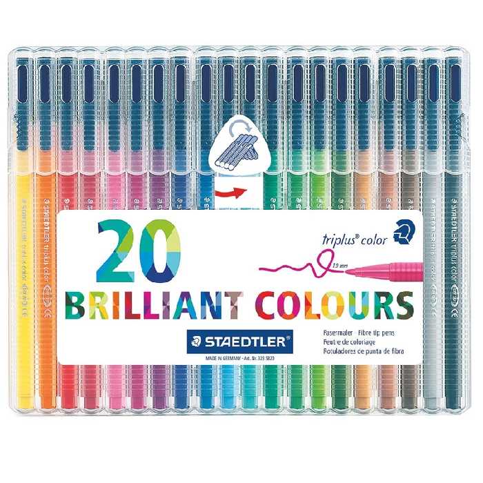 ماژیک 20 رنگ استدلر مدل Triplus Brilliant Colours